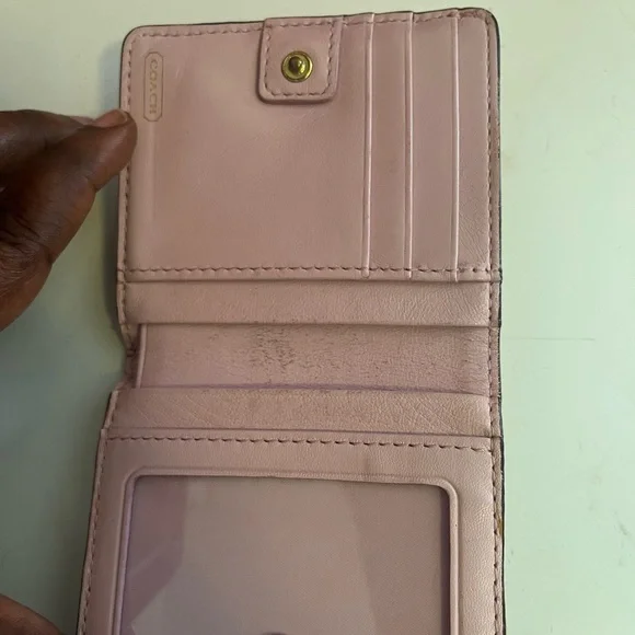 Preowned Coach Tan Wallet with Gold Accents - Picture 5 of 8